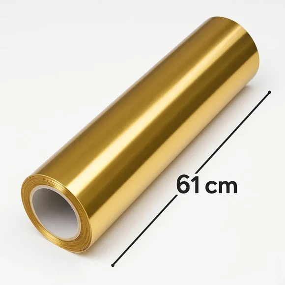 10 Metros Vinilo Dorado Adhesivo Brillante Grafica X Rollo X 61 Cm de ancho