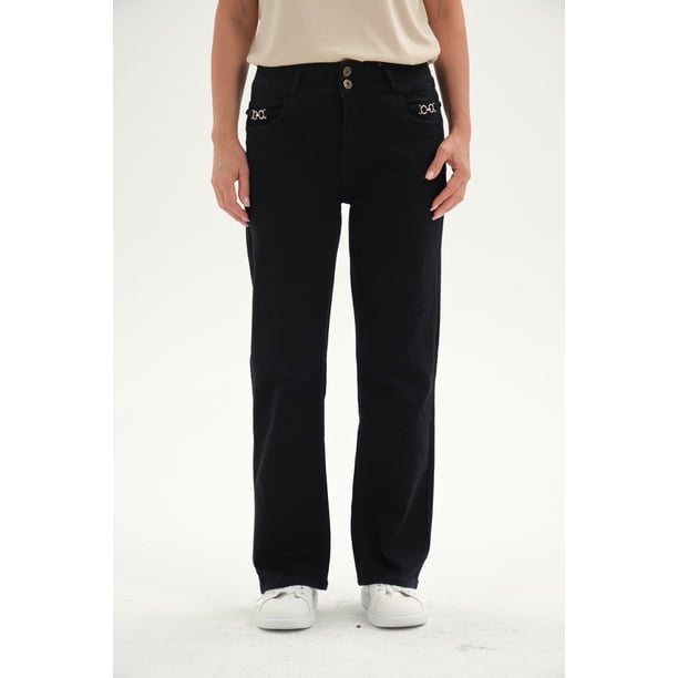 Jeans Mujer Flare Tiro Alto Negro