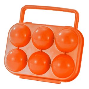 Magideal - Contenedor De Huevos Portátil Para Acampar, Contenedor De Almacenamiento De Huevos, Caja De Huevos Con 6 Compartimentos Para Acampar Y Actividades Al Naranja