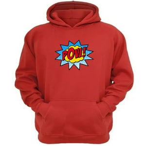 Genérico - Poleron Canguro Logo Pow Rojo Talla L Unisex