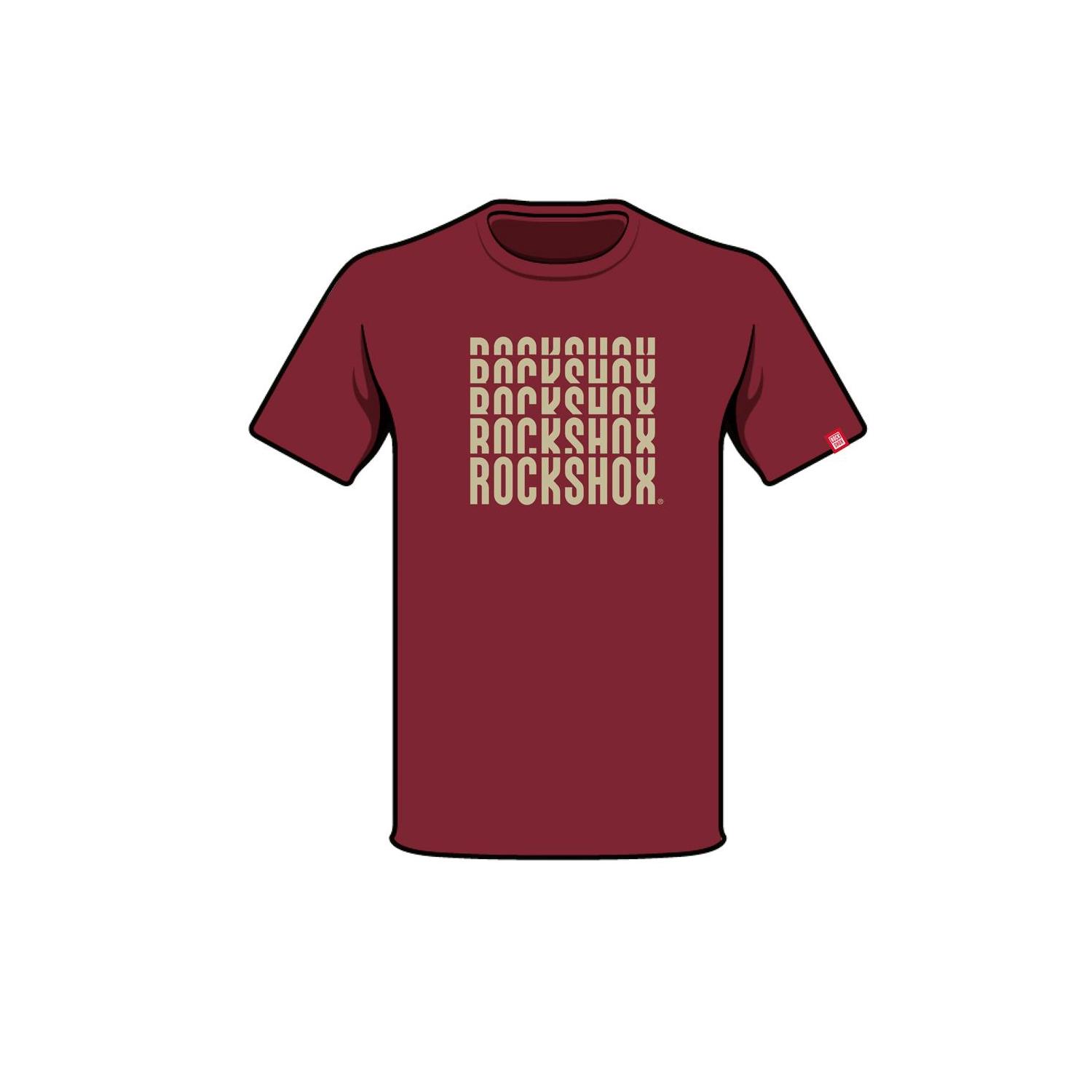 Polera Rockshox Manga Corta R2209 Burdeo