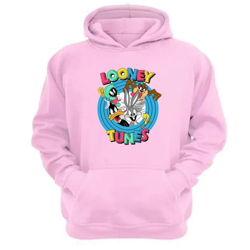 Polerón Canguro Dibujos Animados Lt Rosa Talla L Unisex