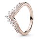 thumbnail image 2 of Anillo Pandora Princess Wishbone en oro rosa de 14 quilates con circonita cúbica, tamaño 6, 2 of 8
