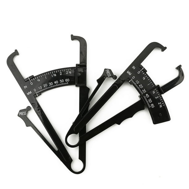 Calibrador de grasa corporal (2 unidades): dispositivo portátil para medir el IMC y la grasa corporal. Calibrador de pliegues cutáneos para hombres y mujeres.