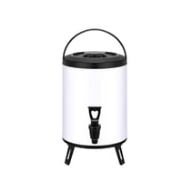 Magideal - Dispensador De Bebidas Frías Y Calientes, Barril Aislado Con Grifo, Dispensador De Bebidas Aislado, Cubo Para Té Con Leche Para Casas De Té Y Oficinas 10L Blanco