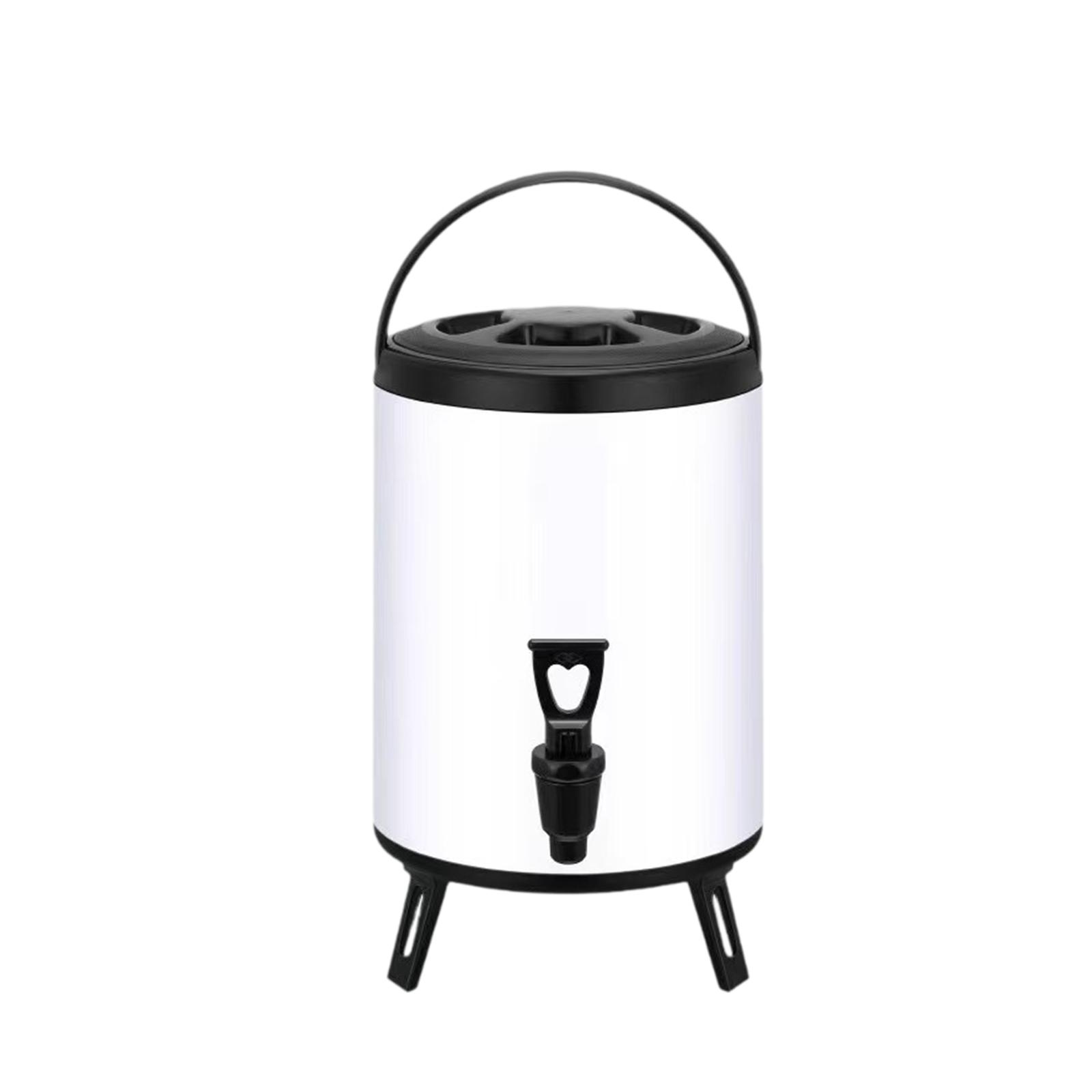 Magideal - Dispensador De Bebidas Frías Y Calientes, Barril Aislado Con Grifo, Dispensador De Bebidas Aislado, Cubo Para Té Con Leche Para Casas De Té Y Oficinas 10L Blanco