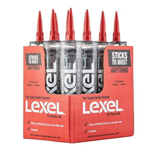 Cartucho Caulk Sashco Lexel transparente de 310 ml (paquete de 12)