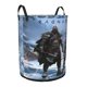 thumbnail image 2 of God of War Cesta de lavandería de gran capacidad redonda con asa, bolsa para ropa sucia plegable, almacenamiento para dormitorio, baño y lavadero 44x35 cm, 2 of 6