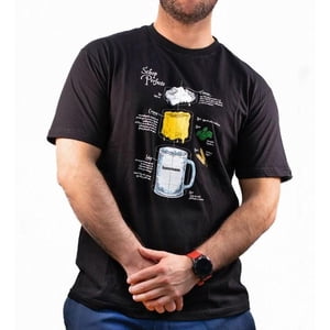 Kunstmann - Polera Schop Perfecto Colores Negra Xl Hombre