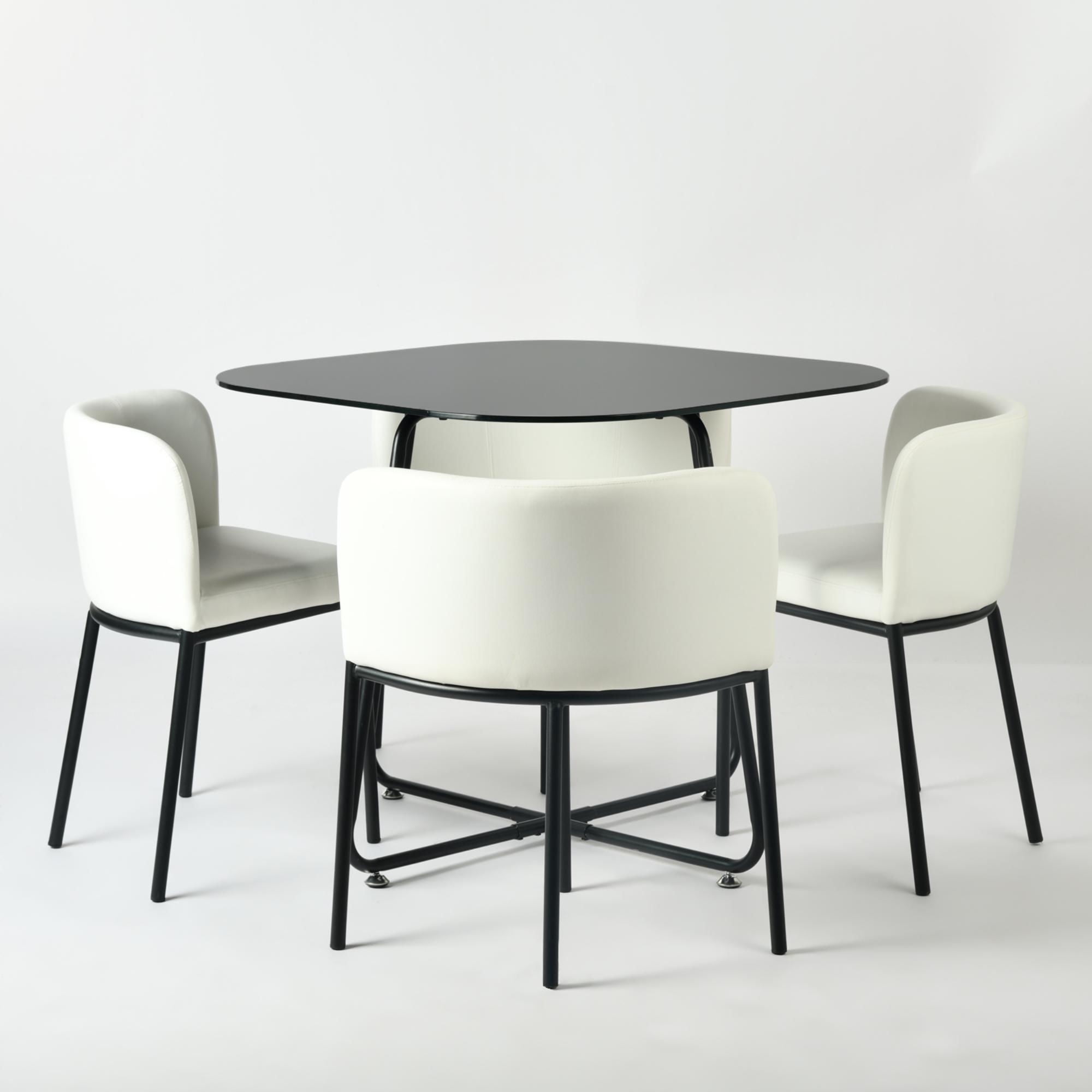 Mainstays - Juego Comedor Centra 4 Sillas Negro - Blanco