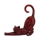thumbnail image 2 of Estatuilla De Gato Creativa Estatuilla Decorativa De Estiramiento De Gato Decoración Para El Hogar Rojo, 2 of 5