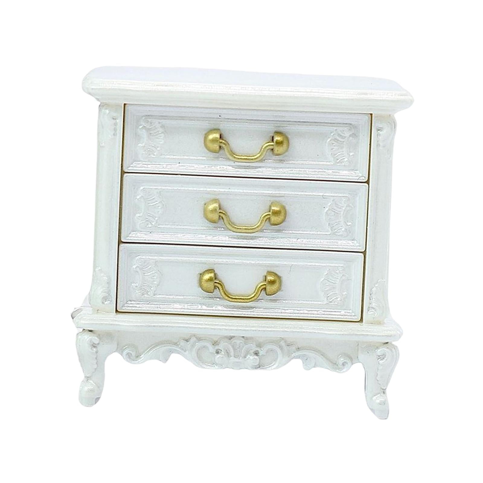 Bothyi - Dollhouse Night Stands Simulación Mesita De Noche Accesorio Juego De Imaginación 3 Capas