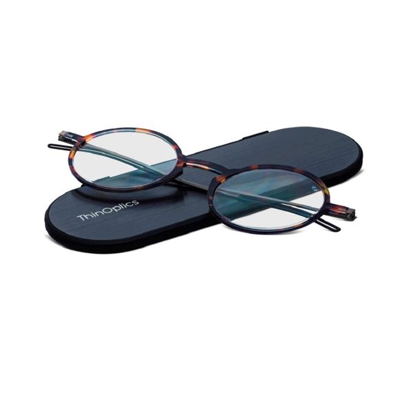 Gafas de lectura ThinOptics Round Tortoise con aumento 1.0