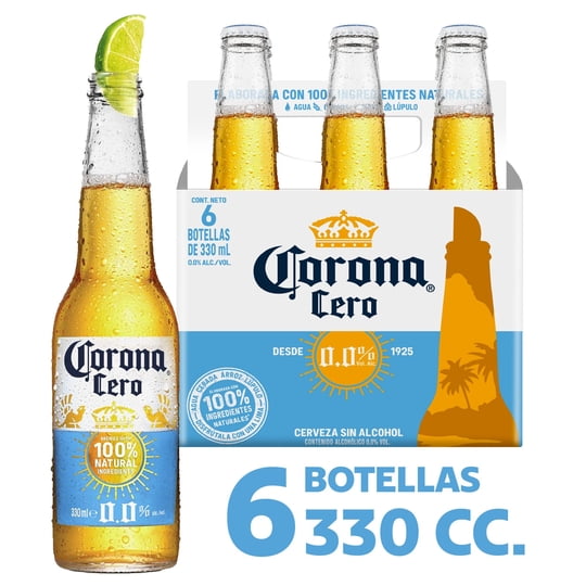 Cerveza Sin Alcohol 0.0° Pack 6 Botella 330 ml Corona