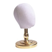 Magideal - Modelo De Cabeza De Maniquí, Soporte De Exhibición Para Sombrero De Peluca, Soporte De Exhibición Portátil Para Sombrero De Peluca Para El Hogar, Saló Oro