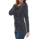 thumbnail image 4 of INSPIRE CHIC Top de Mujer con Cuello Alto de Manga Larga, Decoración de Botones, Frente Fruncido, Ajuste Regular, Pulóver 3XL Gris Oscuro, 4 of 7
