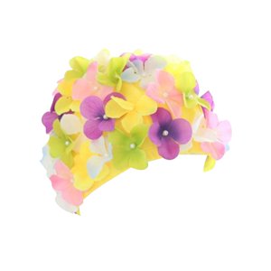 Magideal - Flor Gorro De Baño Gorros De Baño Moda Ligero Niñas Portátil Floral Pétalo Sombrero De Natación Gorros De Natación Para Accesorios De Vacaciones Pelo