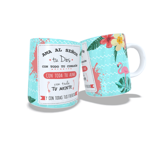 Tazon Taza Colección Frases cristianas verde