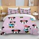 thumbnail image 1 of Minnie Mickey Mouse Cartoon Printed Set Comforter Set 3 Piece Girls Bedding Sets Deluxe Pink Girls Gift Full Size Bed Sheets, 1 of 5