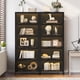 thumbnail image 3 of 76.75'' Tall Iron Display Cabinet with Glass Doors, 5-Tier Steel Barister Bookcase with LED Lights for Collectibles, Modern Style Curio Cabinet for Home Living Room Office Study & Playroom - Black, 3 of 3