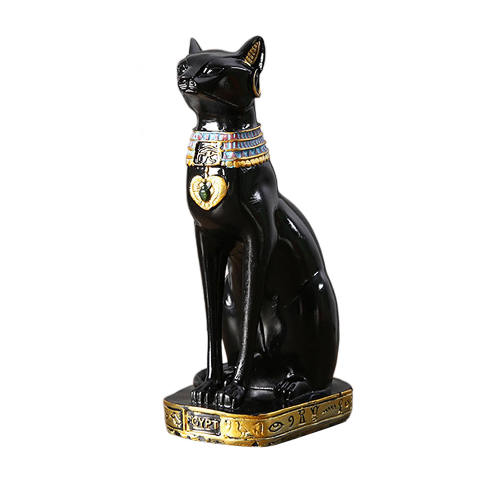 Magideal - Estatua De Del Gato Egipcio Bastet, Decoración De Mesa De Egipto Negro, Adorno, Estatuilla Antigua Para Estante De Dormitorio, Decoración Del 9X12X235Cm