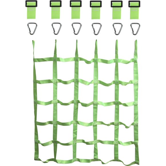Red de carga para escalada Gentle Booms Sports para niños, color verde, 116 x 135 cm