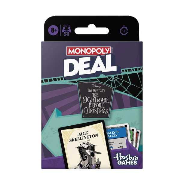 Juego de cartas Hasbro Gaming: Edición Monopoly Deal – El extraño mundo de Jack (Tim Burton)