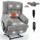 thumbnail image 3 of Dual Motor Heat Massage Infinite Position Up to 350 LBS Electric Power Lift Recliners with Power-Remote, Medium-firm and Heavy Duty, Light Grey, 3 of 3