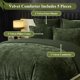 thumbnail image 4 of Juego de edredón Ivellow Crushed Velvet King Green, 5 piezas, 4 of 7