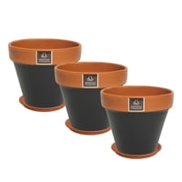 Mestiza - Set De 3 Maceta Kony 24Cm Pizarra Y Sus Platos