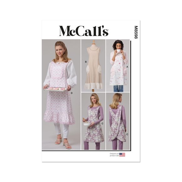 Patrón de costura McCall M8598A para delantales XS-XL