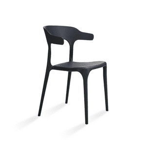 Santu Home & Deco - Silla Apilable Diseño Moderno Negro Plástico