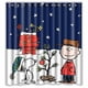 thumbnail image 1 of Cortina de ducha de Papá Noel con diseño de muñeco de nieve y ganchos, tamaño 60 x 72 pulgadas, 1 of 3
