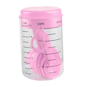 Genérico - Tazas Y Cucharas Medidoras, Herramientas De Cocina Para Té Y Café, Rosa Claro