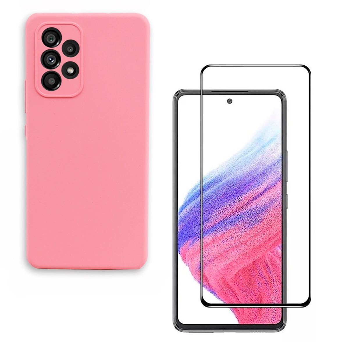 Joigo - Carcasa Para Samsung A53 5g + Lamina De Vidrio Rosa