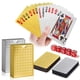 thumbnail image 1 of Cartas de juego JWENUPDE impermeables, set de 2 paquetes (dorado + plateado), 1 of 7