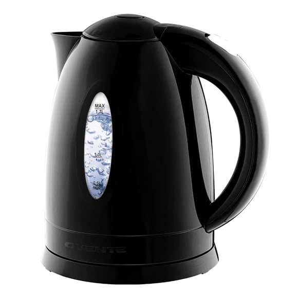 Hervidor eléctrico OVENTE, 1,7 L, sin BPA, de ebullición rápida, color negro