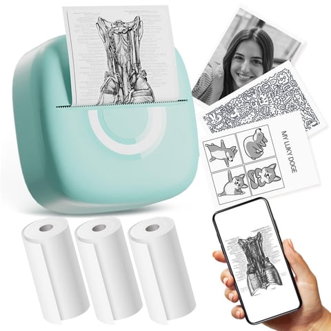 Impresora Térmica De Pegatinas Cabaro Mini Con 3 Rollos De