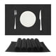 thumbnail image 2 of REGALWOVEN Juego de 6 Manteles Individuales de Lino Sintético para Banquete Cena Buffet Negro 19x13 pulgadas, 2 of 6