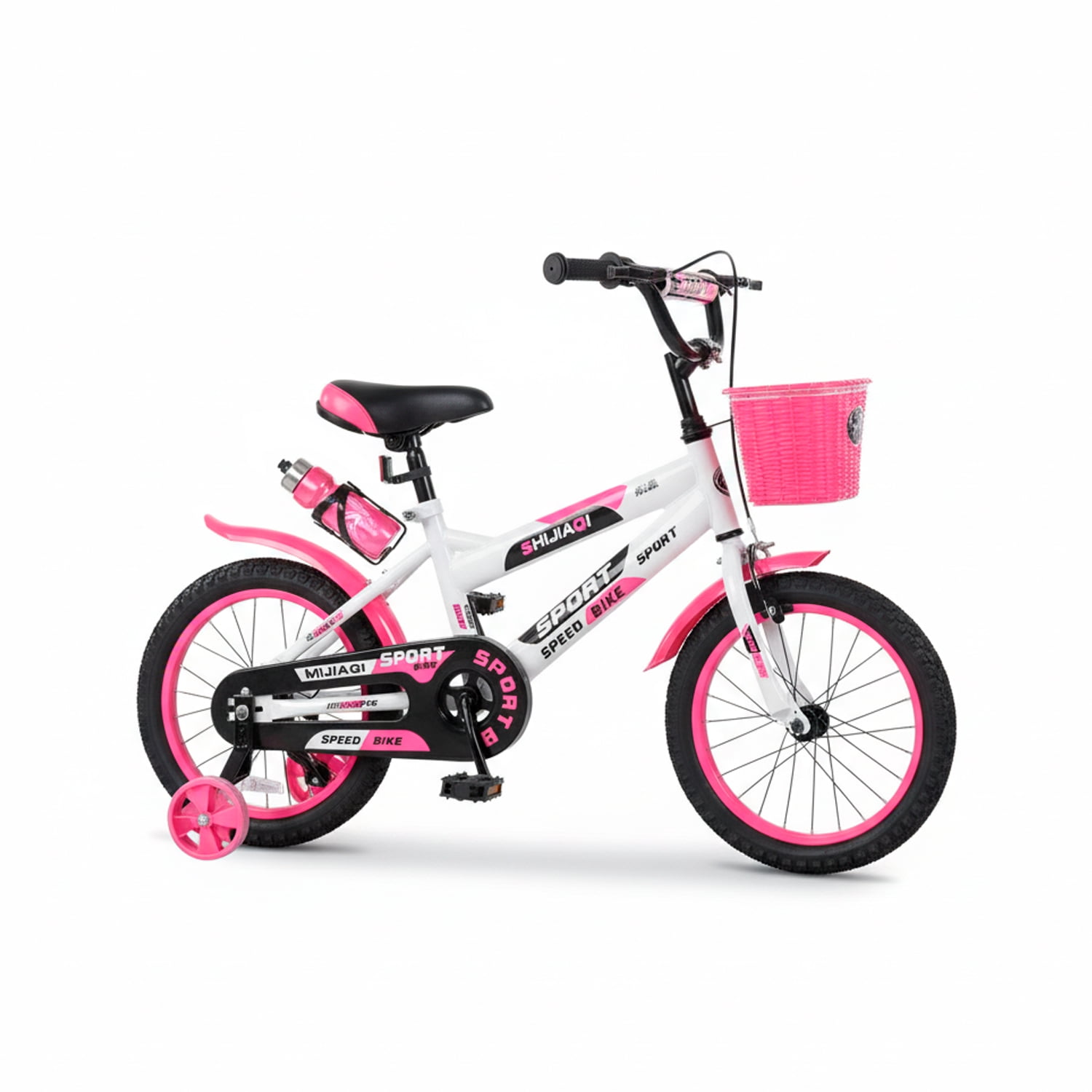 Bicicleta Infantil Lumax Aro 16 Rosado Con Rueditas