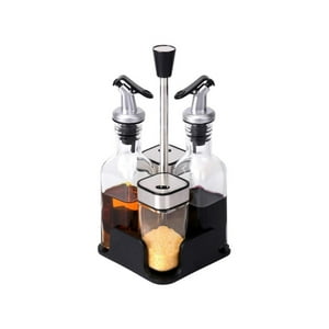 Importclick - Set Alcuza Dispensador 4 Piezas Vidrio 100 Ml