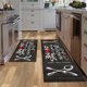 thumbnail image 1 of Juego de alfombras de cocina JWXCBIM Farmhouse, negro y blanco, 2 piezas absorbentes, 1 of 7