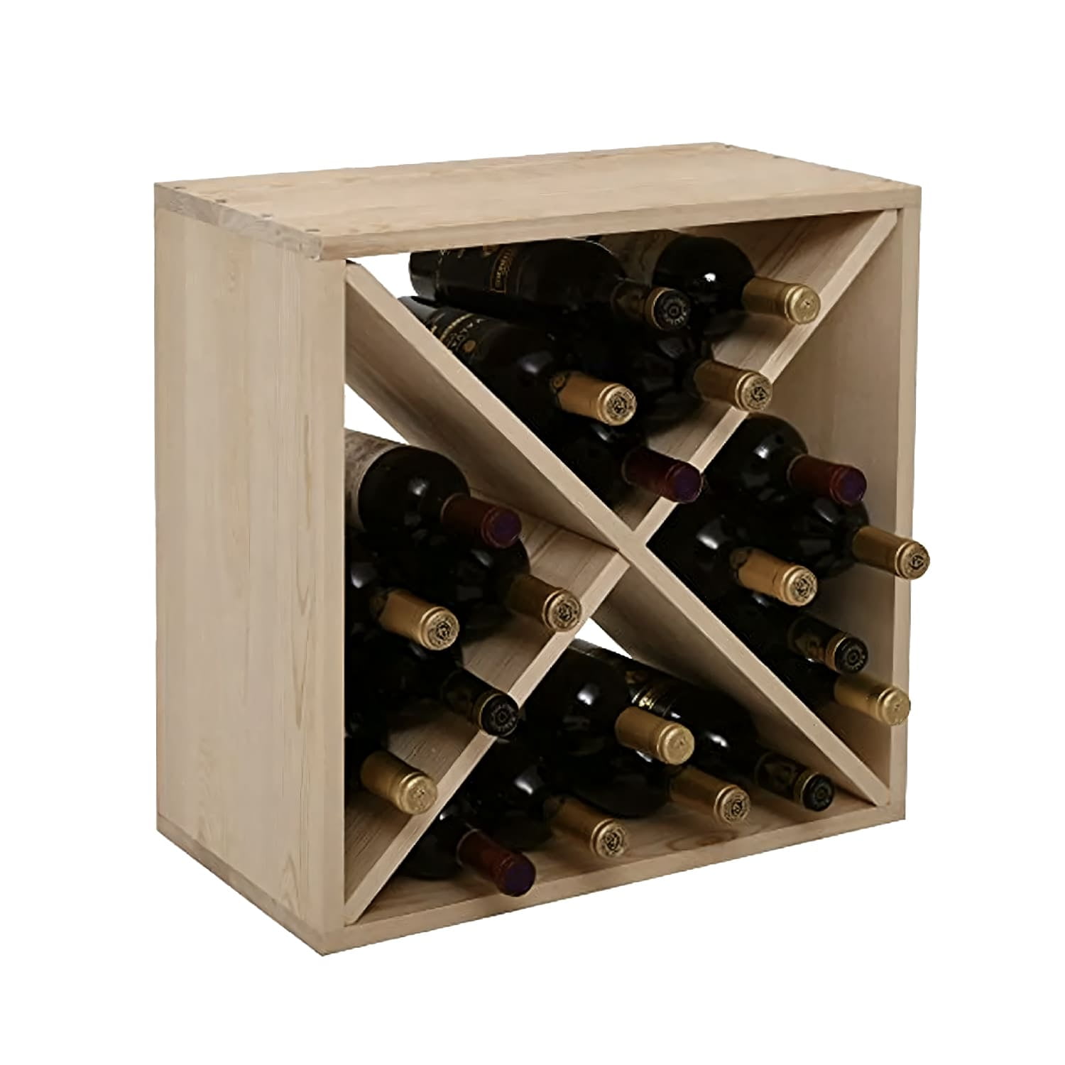 Rebajas - Rack Repisa Cava Madera Con Soporte Para 24 Botellas De Vino