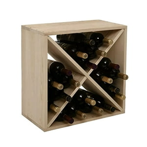 Rebajas - Rack Repisa Cava Madera Con Soporte Para 24 Botellas De Vino