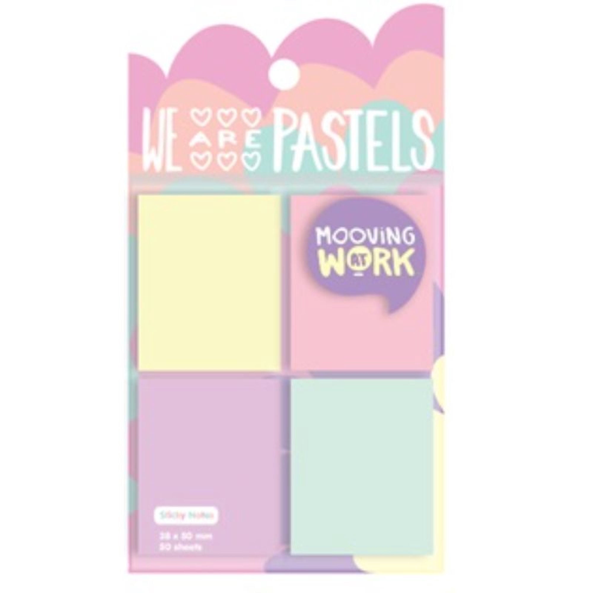Notas Adhesivas Color Pastel 38x50,4mm 50 Hojas, Producto Surtido Mooving