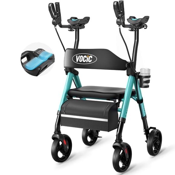 Andador VOCIC Z22 con Reposabrazos GelSoft, Ruedas Todo Terreno de 8" y Capacidad de 136 kg