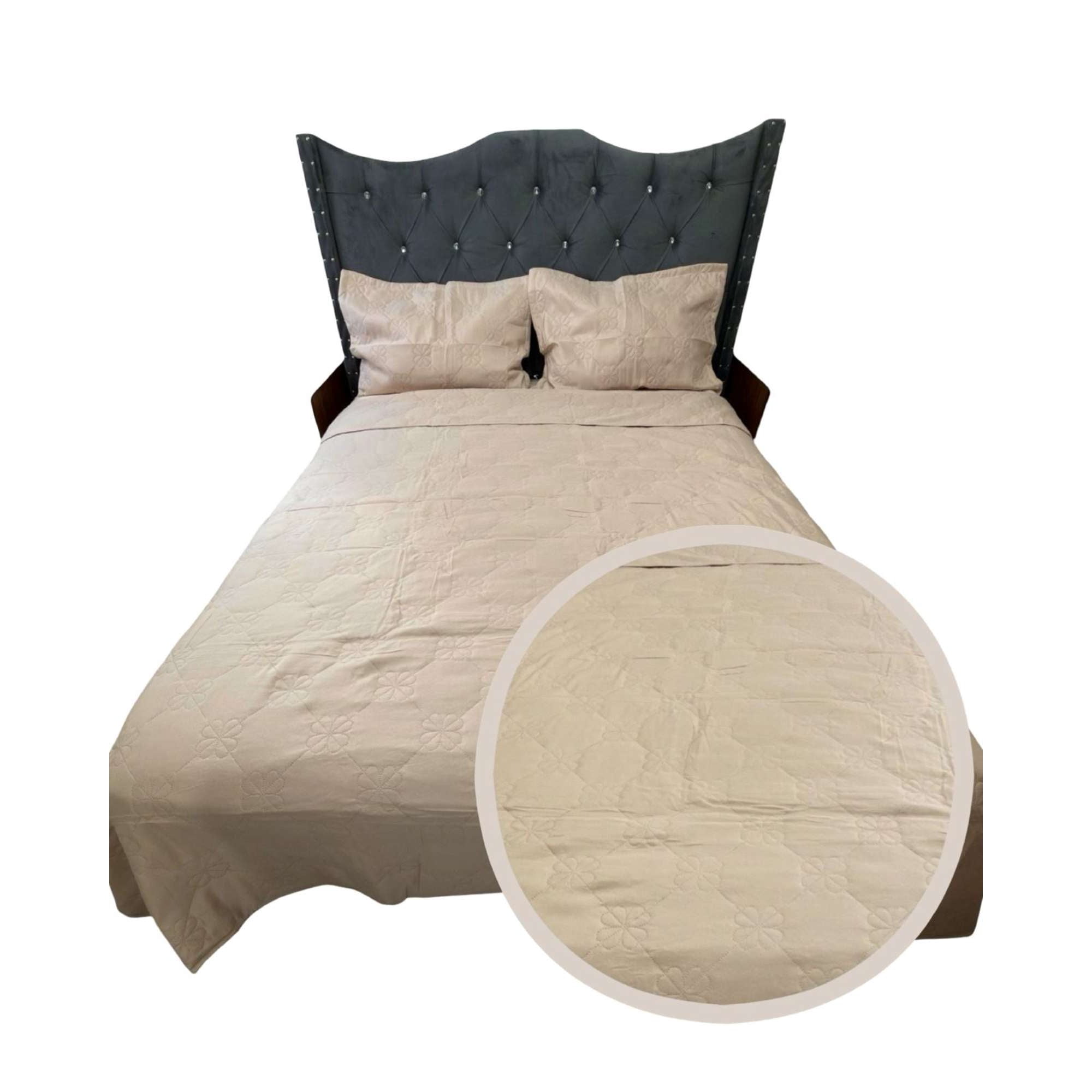 Iiimussa - Cubrecama Quilt De Lujo Verano Delgado 2 Plazas Beige