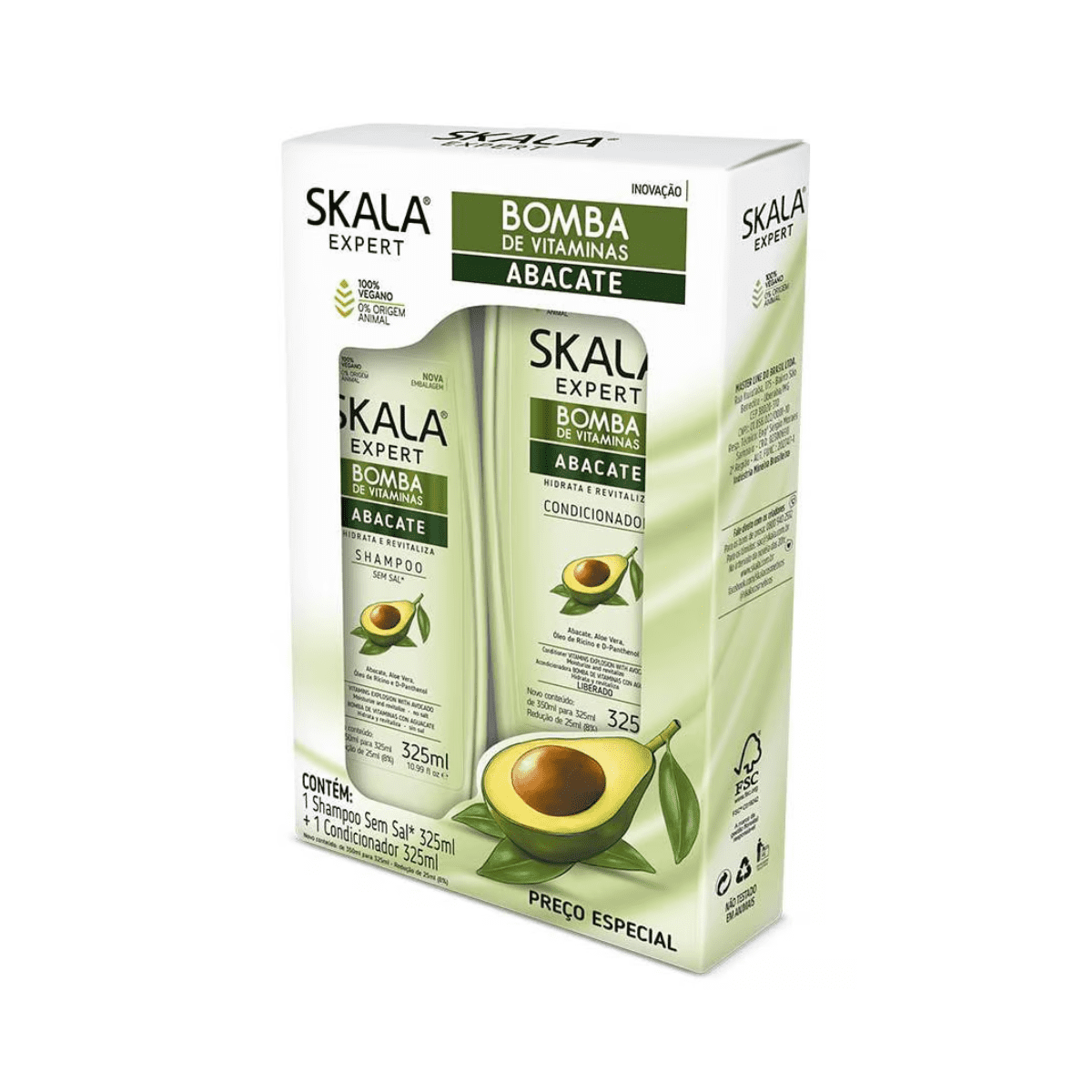 Kit Shampoo Acondicionador Aguacate Skala 325ml C/u