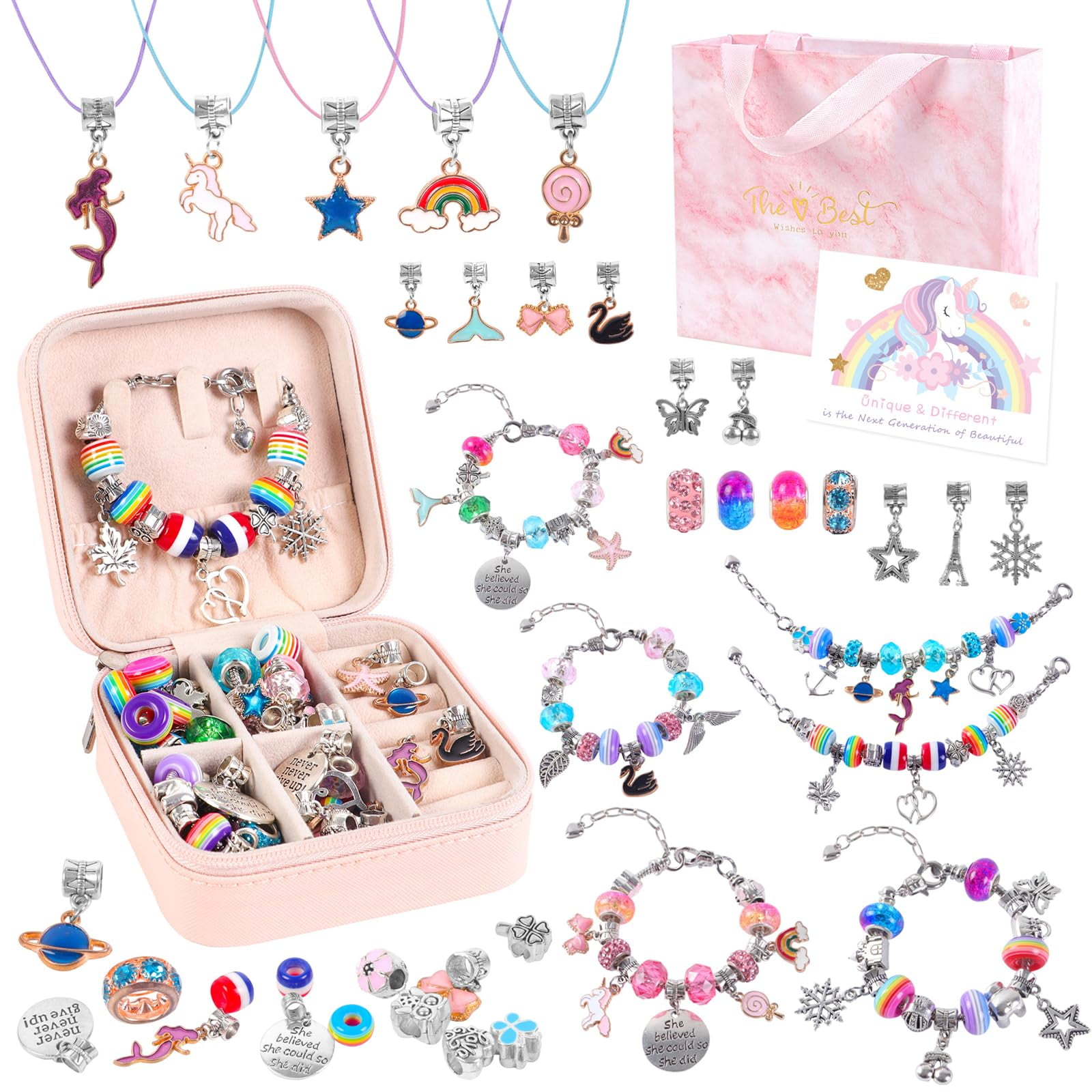 Kit De Fabricación De Pulseras Ellener Kids Para Niñas De 5 A 12 Años