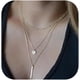 thumbnail image 1 of FXmimio Collar Multicapa 3 Niveles Colgante Largo Cadena Mujeres Joyería, 1 of 7